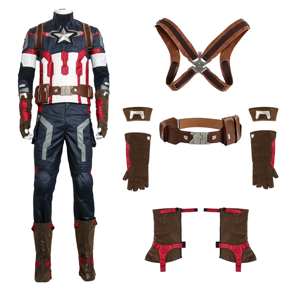 

New Captain America 3 Civil War Steve Rogers Cosplay Costume Avengers Age of Ultron Hero Battle Suit Halloween Cosplay Costume