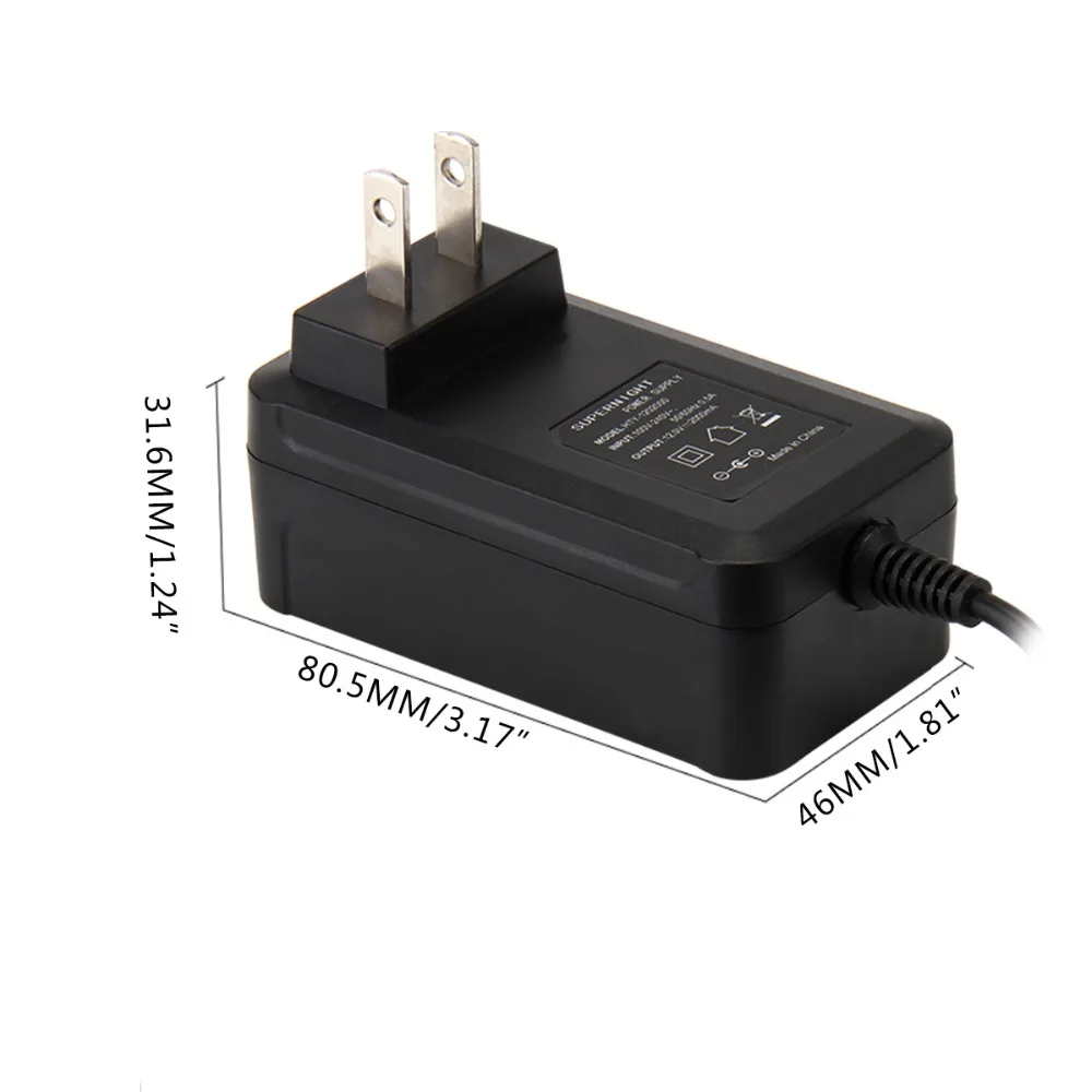 SuperNight DC 12V 2A 24W Power Supply Adapter for LED Strip Light 5.52.1mm AC Charger for Switches Router Cameras EU US UK Plug (7)