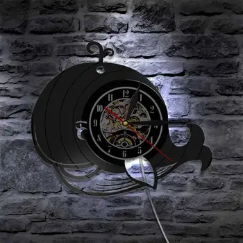 

Marine Animals Vinyl Record Wall Clock Modern Baby Whale Wall Art Clock Watch Vintage Ocean Sea Animals Kids Room Decor Clock