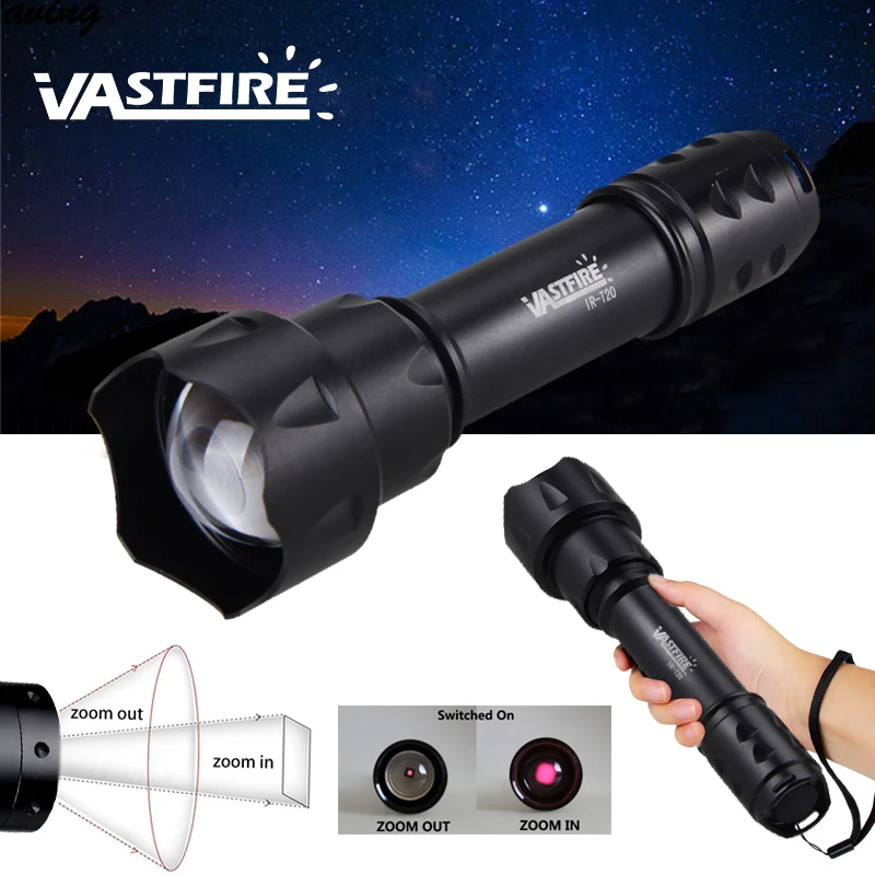 800 Yards 850nm IR illuminator 70mm Infrared Light Night Vision Laser Zoom Torch