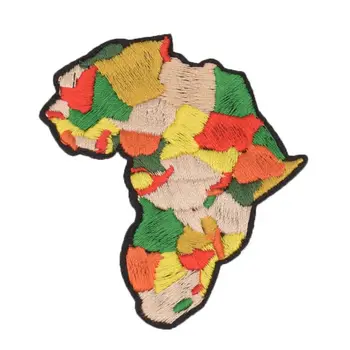 

2018 New Africa Topographic Map Embroidery Iron On Patches For Clothes Diy Accessory Flowers Applique Armband Stickers
