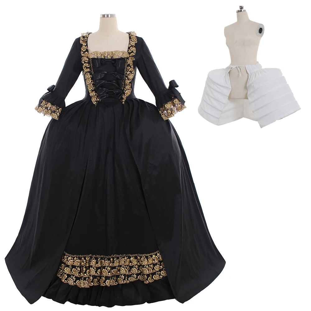 Cosplaydiy Marie Antoinette бальное платье в стиле барокко 18 го века черное рококо Белль на