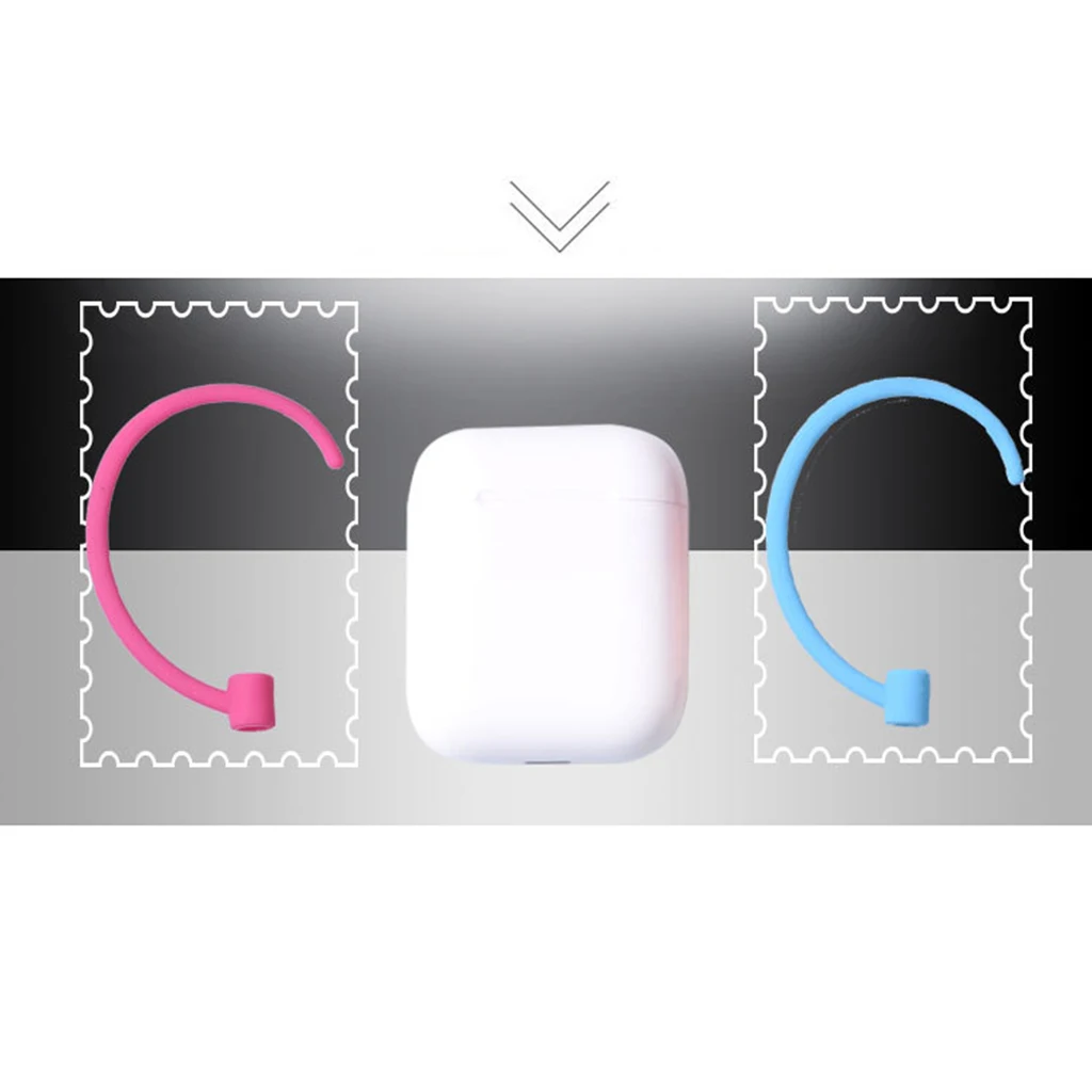1 Pair Silicone Gel Anti-lost Ear Hook Hang Earloop Holder for Apple AirPods iPhone 7 7Plus 8 8Plus X Earpods Left and Right