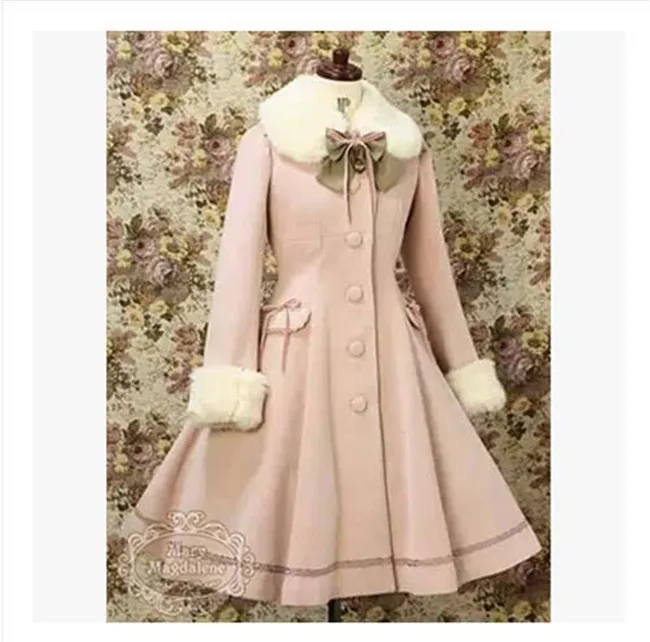 

New Classical Ladies Winter Vintage Lolita Cosplay Coat Costume 3 Colors Free Shipping