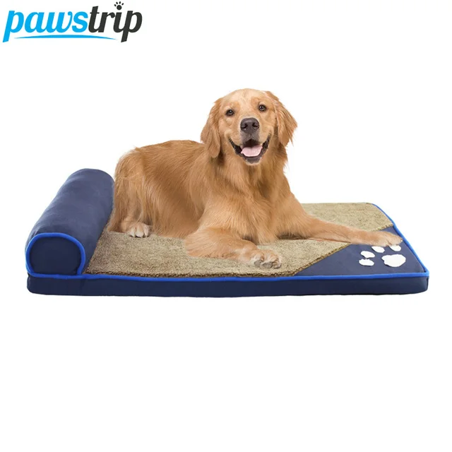 Us 17 0 30 Off Pawstrip 4 Colors Paw Large Dog Bed House Soft Fleece Sofa Beds For Dogs Husky Labrador Cushion Pillow In Houses