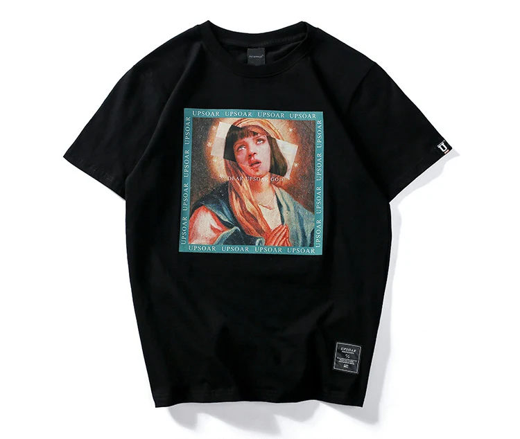 Aolamegs, Мужская футболка Девы Марии, мужские футболки с забавным принтом, короткий рукав, лето, хип-хоп стиль, повседневные хлопковые топы, футболки, уличная одежда