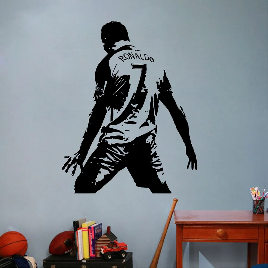 Cristiano Ronaldo Vinyl Wall Sticker Soccer Athlete Ronaldo Wall Decals