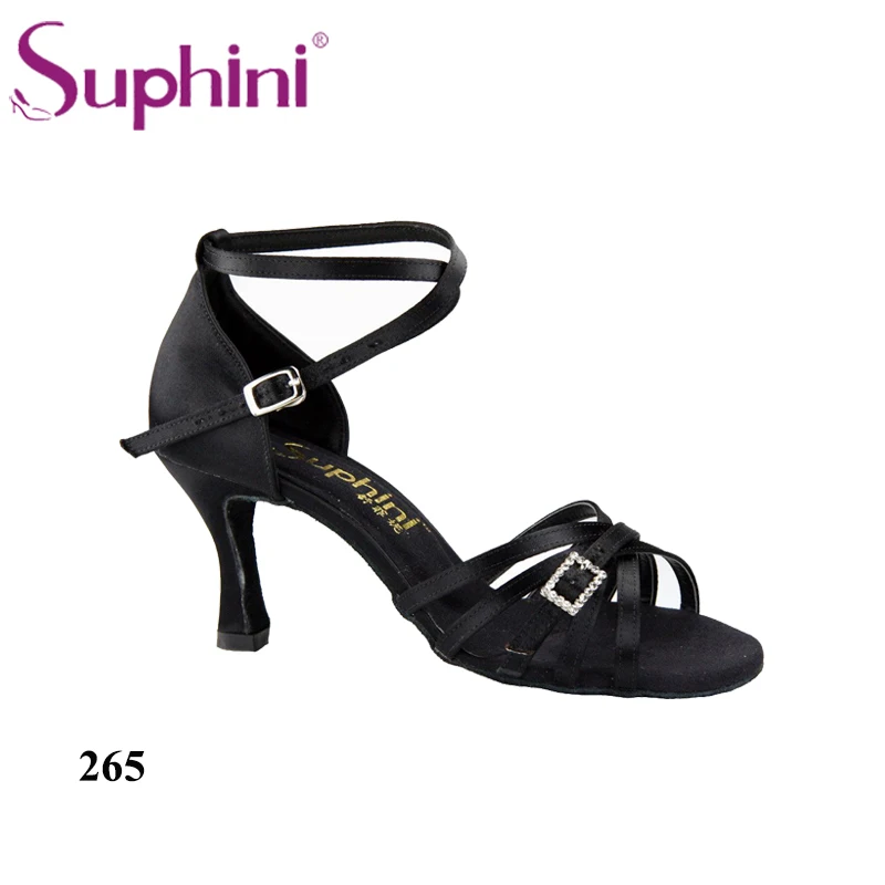 Бесплатная доставка Suphini новых Леди Танцевальная обувь sandalias байле латино-Негро Латинской танцевальной обуви