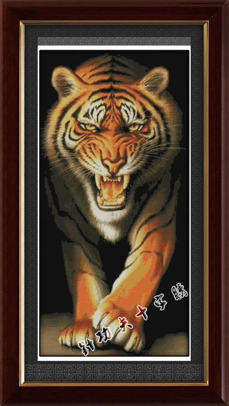 "Король монстров" Тигр животных Декор Счетный напечатан на холсте DMC наборы для вышивки 14CT 11CT DIY Вышивка крестиком наборы для рукоделия