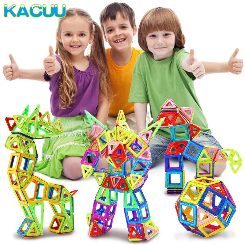 

KACUU 100-180PCS Mini Magnetic Designer Constructor Set Model & Building Magnetic Blocks Educational Toys For Kids Gifts
