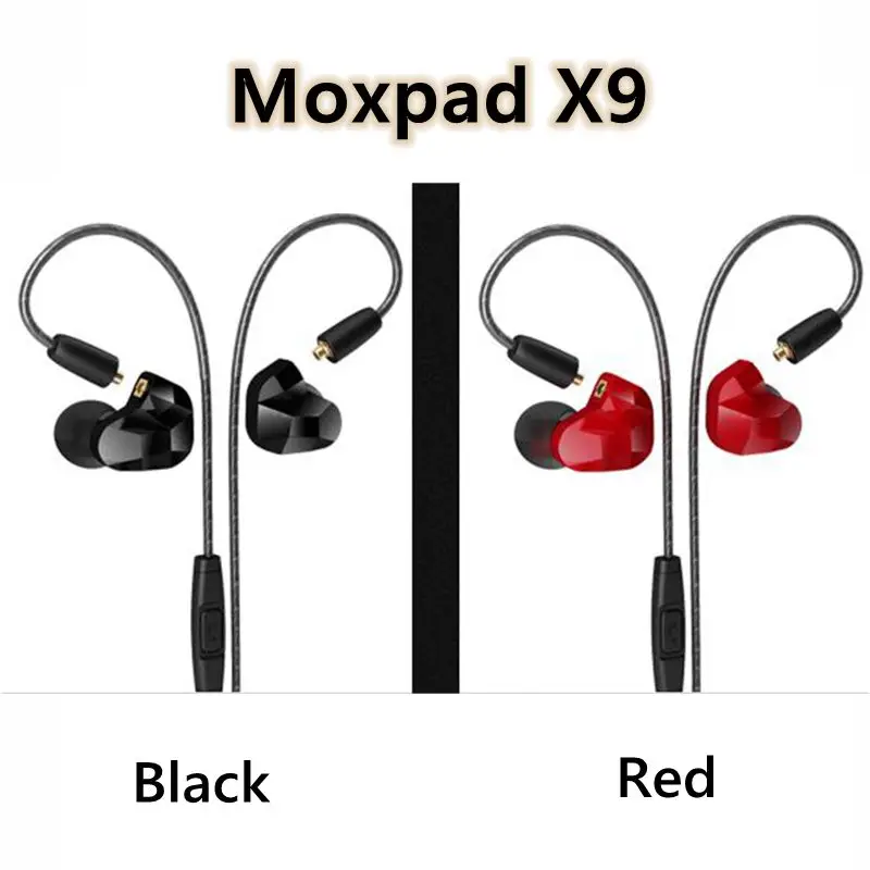 

New Arrival original Professional Moxpad X9 Dynamic Driver In Ear Sport Earphones with Mic Replacement cable for Mobile pk SE215