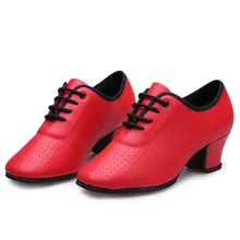 2017 Hot Sale Women’s Girl’s Adult Latin/Ballroom/Tango Dance Shoes Dance Sneakers Genuine Leather Practice Shoes Black Red
