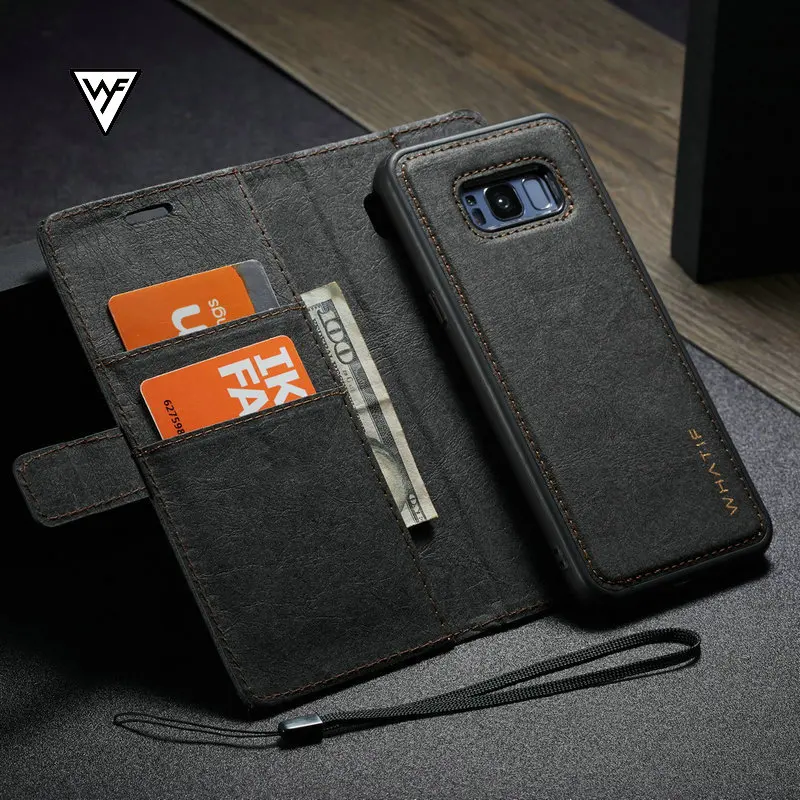 

WHATIF Business Case for Samsung Galaxy Note 8 9 S10 S8 S9 Plus S7 Edge Luxury Kraft Flip Leather Magnetic Protective Cover Case