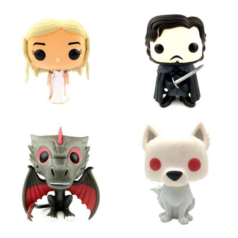 

NEW 10cm Game of Thrones SNOW arya STARK Daerenys Tyrion ghost action figure Bobble Head Q Edition no box for Car Decoration