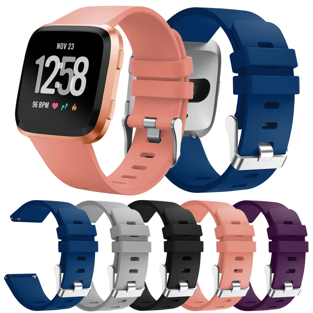 High Quality Soft Silicone Secure Adjustable Band For Fitbit Versa/Versa Lite /versa 2 Band Wristband Strap Bracelet Watch Strap