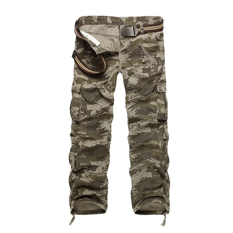 Новинка мужские брюки карго для мужчин военные прямые брюки повседневные хлопковые камуфляжные длинные штаны Плюс Размер 28-40 - Цвет: Camouflage Earth