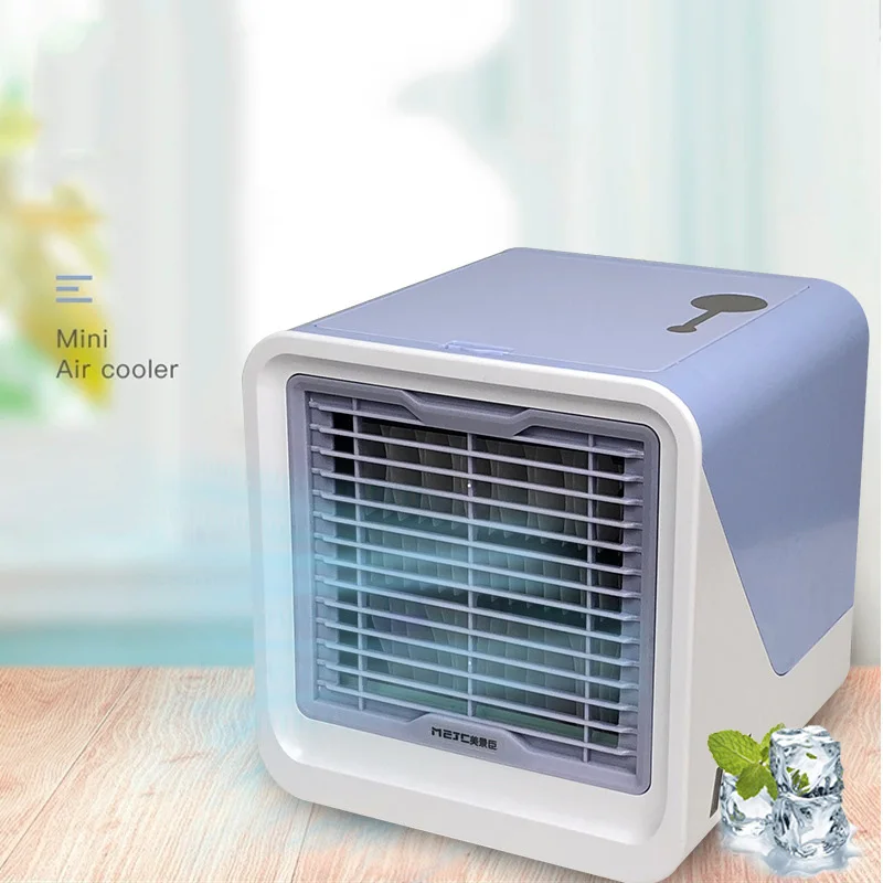 

USB Mini Portable Air Conditioner Humidifier Purifier LED Light Desktop Air Cooling Fan Air Cooler Fan for Office Home