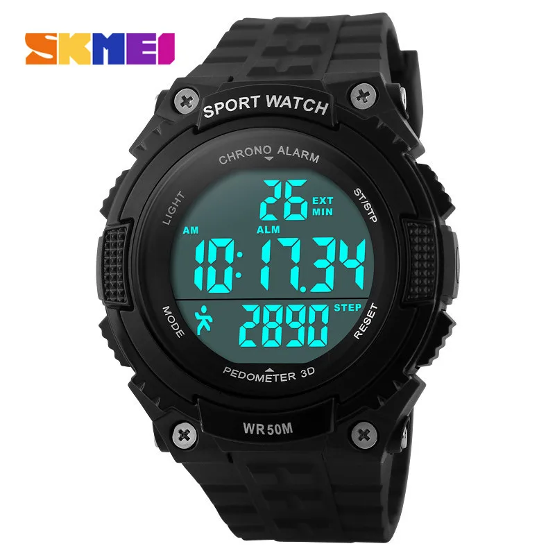 

2016 SKMEI Brand 1112 Pedometer Sports Watches Men and Women Fashion Casual LED Digital Watch PU Strap Stopwatch Wristwatches