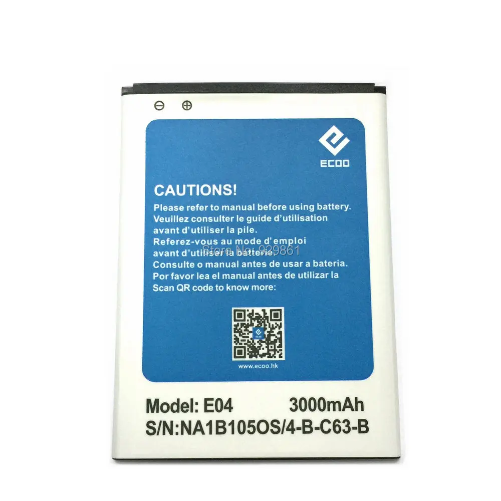 

ECOO E04 100% Original New 3000mAh Large Replacement Battery For Bluboo X6 For ECOO E04 Plus Mobile Phone - In Stock