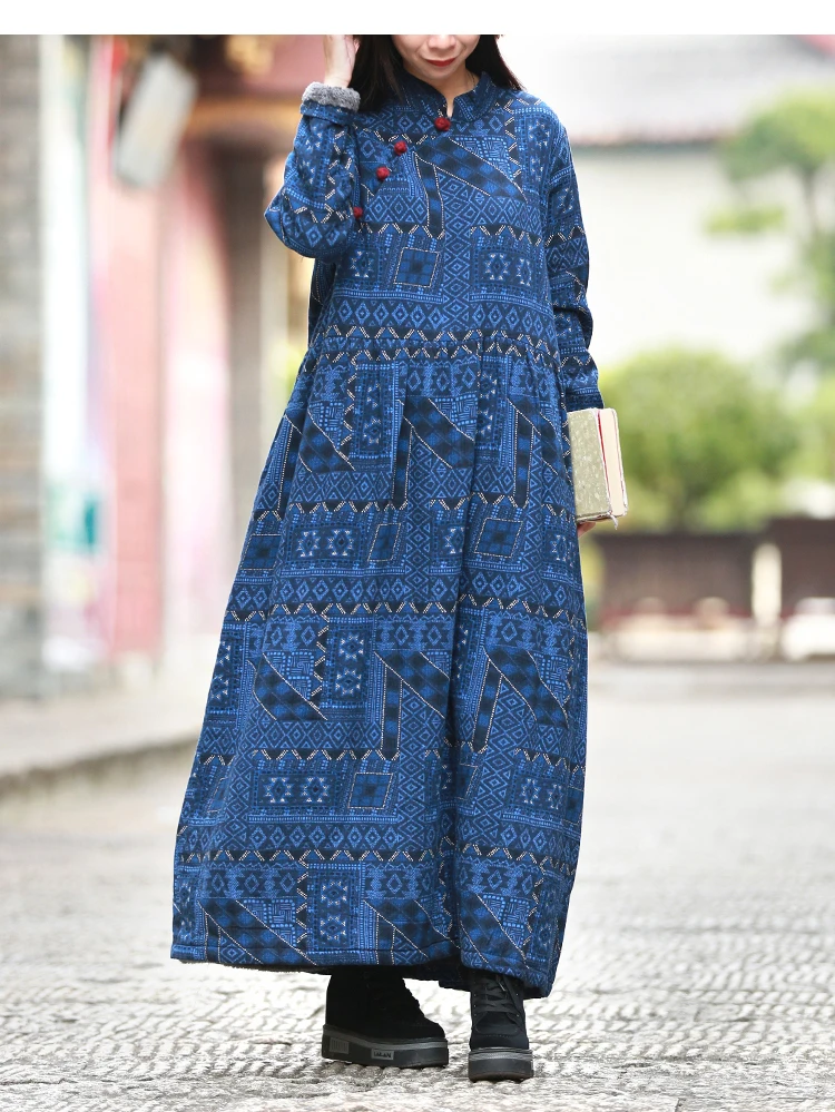 LZJN весенняя одежда из искусственного меха женские макси платья Элегантное хлопковое льняное платье пуловер платье с длинным рукавом флисовое зимнее платье 1902