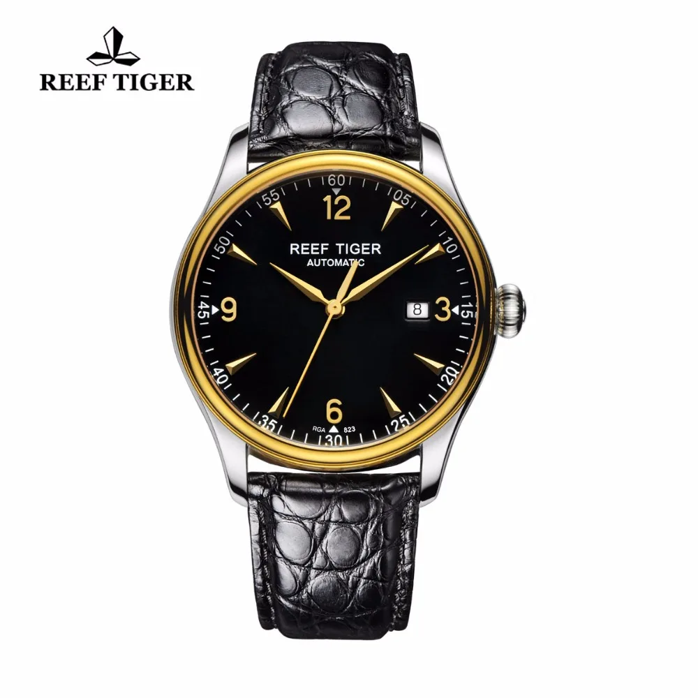 

Best Selling Automatic Men Dress Business Watch Reef Tiger Classic Heritage Stainless Steel Alligator Strap Watch RGA823-TWB