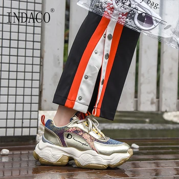 

Sneakers Women 2019 Fashion Shoes Woman Designer Colorful Casual Shoes Women Leather 4cm