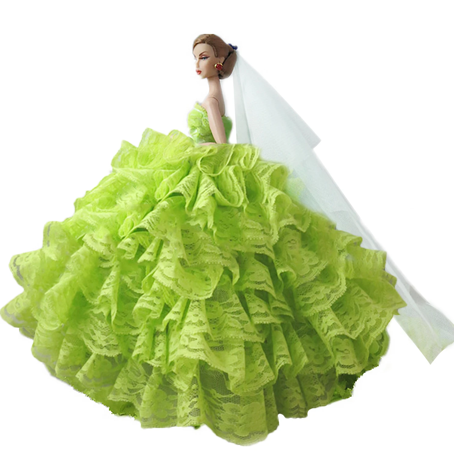 

Besegad Elegant Girl Dolls Toy Wedding Party Dresses Gown Outfit Clothes with Head Veil for Barbie Toys Accessories Girls Gifts