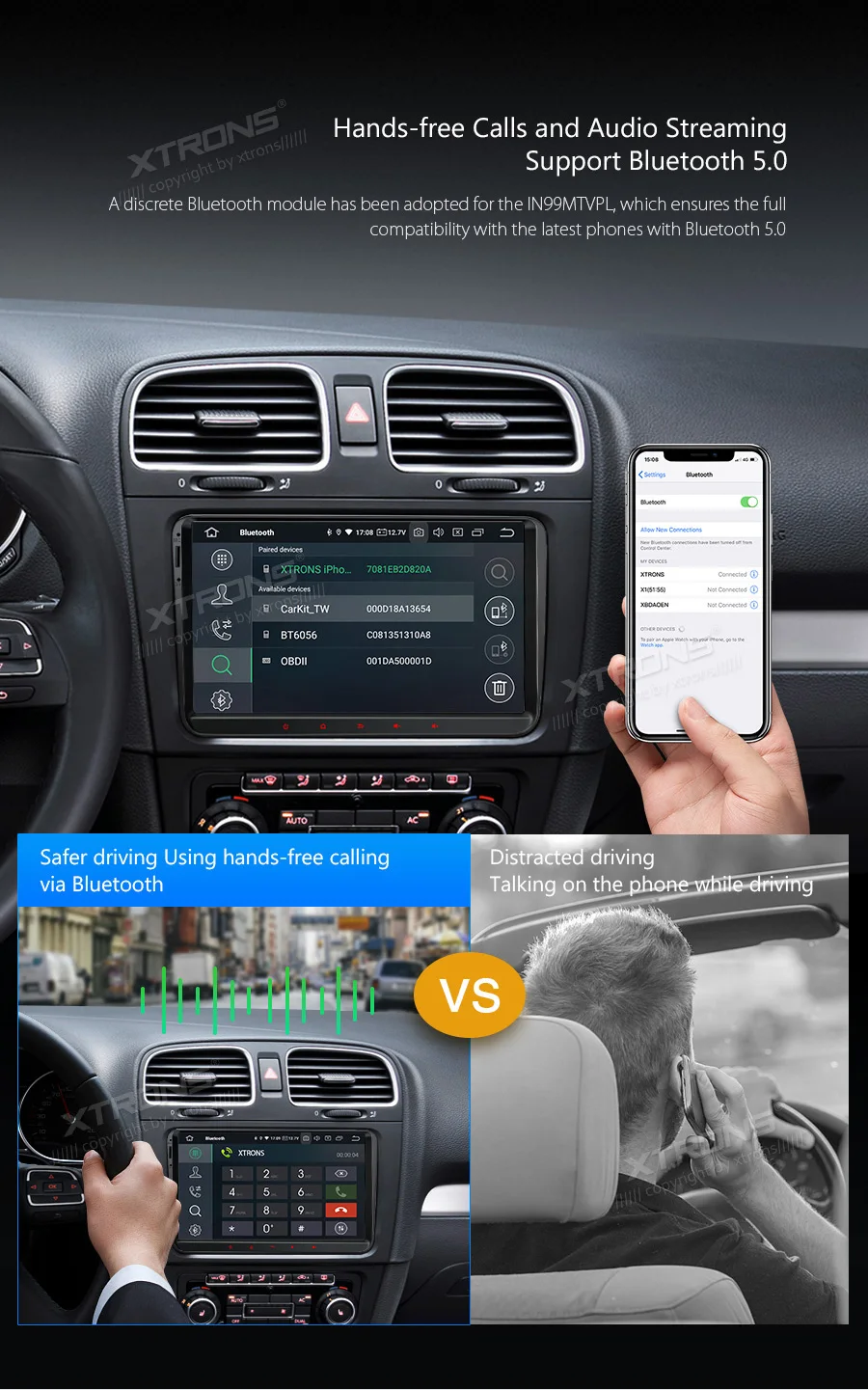 XTRONS " Android 9,0 автомобильный стерео радио плеер gps для VW Volkswagen Golf Passat Touran Tiguan Sharan для Skoda для сиденья без DVD