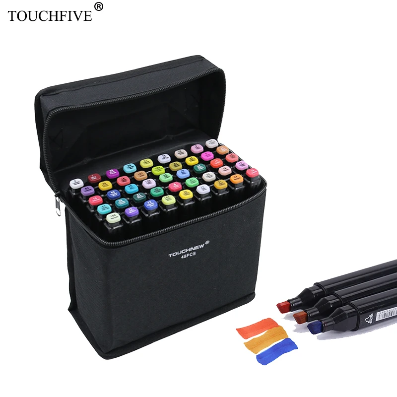 

TouchFive Marker 168 Colors Alcoholic oily based ink Marker Set Drawing pen For Manga Dual Headed Art Sketch Markers