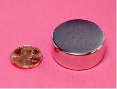 

NdFeB Disc Magnet 1 1/4" dia.x1/2" thick Neodymium Permanent Magnets Grade N42 NiCuNi Plated Axially Magnetized ems SHIPPED