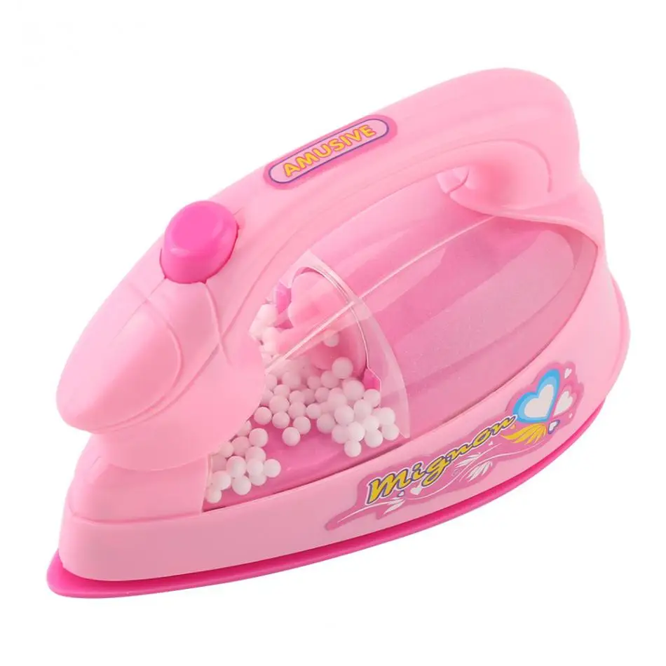 

Plastic Mini Electric Iron Toy Pink Kids Children Baby Girl Pretend Play Home Appliances Toy Safrty Light-up Simulation GirlsToy