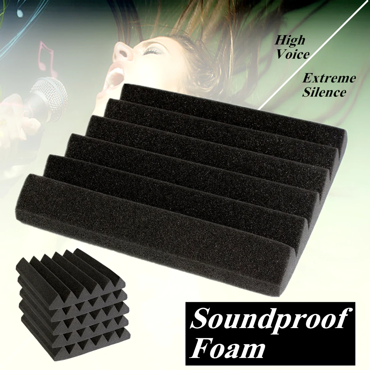 

8Pcs 30x 30x 5cm Soundproofing Foam Acoustic Foam Sound Treatment Studio Room Absorption Wedge Tiles Polyurethane Foam