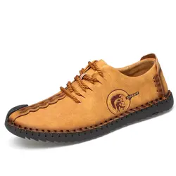 2018 новые удобные ботинки Мужская обувь качество Обувь из спилка Для мужчин Туфли без каблуков Лидер продаж Мокасины
