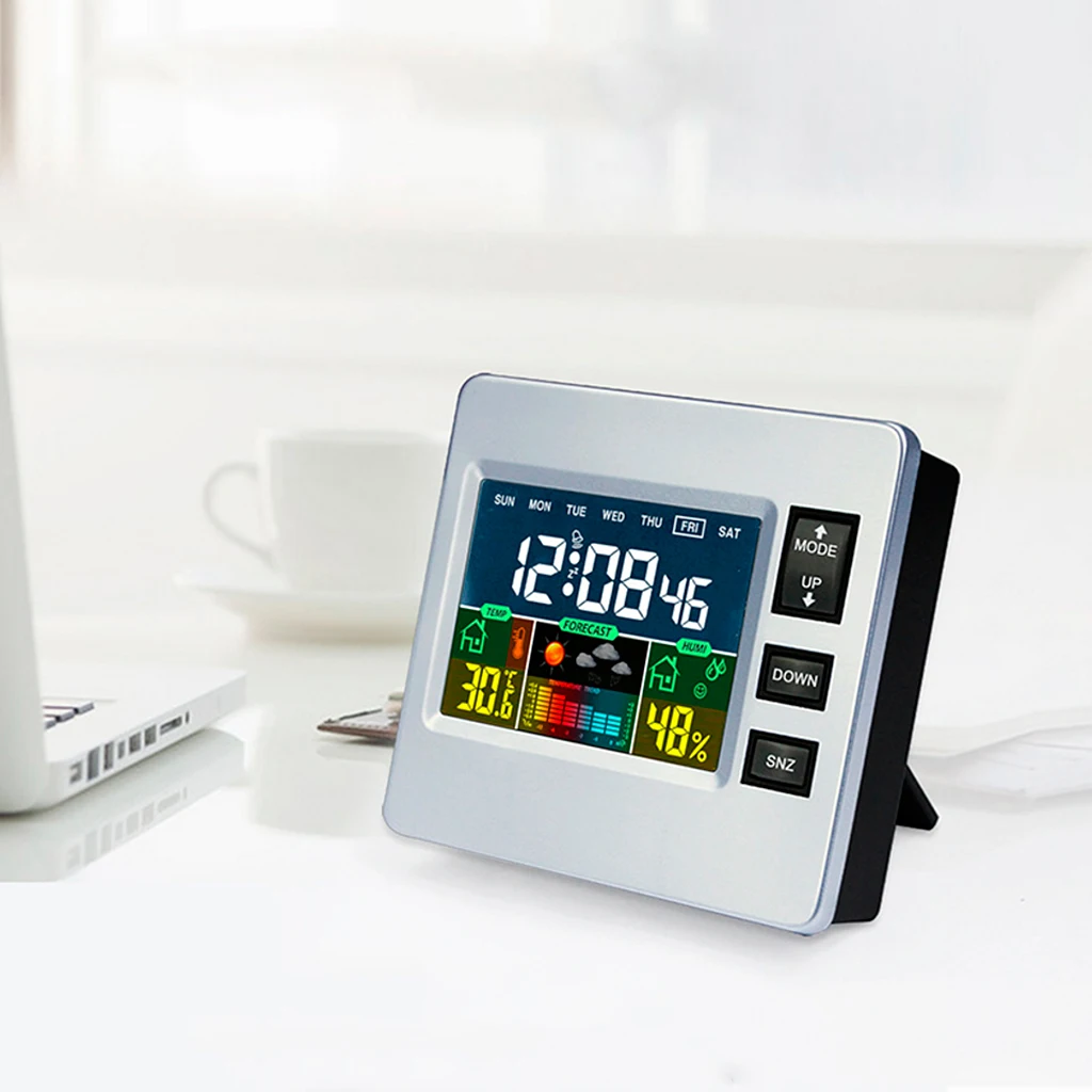 

Wireless LCD Weather Station Thermometer Hygrometer Forecast Tester Alarm Clock