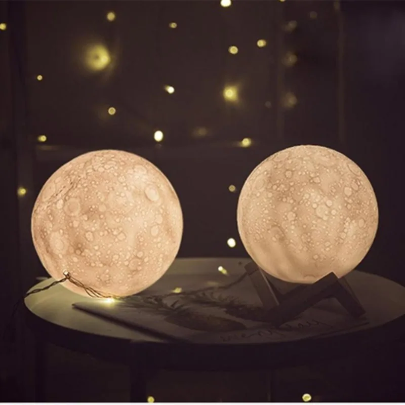 

3D Light Print Mars Lamp Festival Rechargeable LED motion sensor night light 3 color change Decor Table Creative Gift Lamp80831