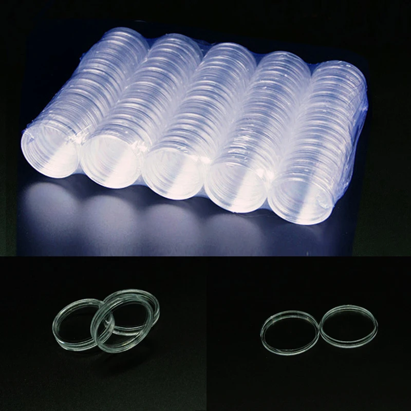 

Coins Containers Clear Case Round Transparent Box Coin Capsules Display Cases Coin Collection Protector Commemorative