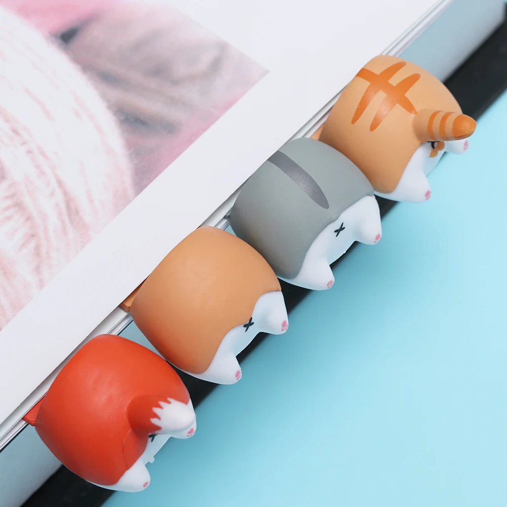 Lovely Cartoon Corgi Hamster Fox Ass Bookmarks Novelty Book Reading Gift for Kids Stationery Student Favors Dog Cat Book Markers