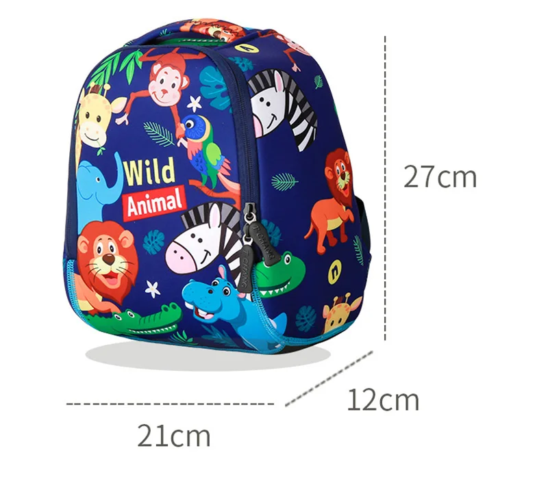 Детский рюкзак для детского сада, детские школьные сумки с рисунками диких животных, дизайнерские рюкзаки для мальчиков из материала для дайвинга