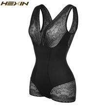 HEXIN Женское боди с крючками для всего тела, Утягивающее боди, контроль животика, подтяжка ягодиц, кружевное Корректирующее белье для тела, бюстгальтеры, Корректирующее белье