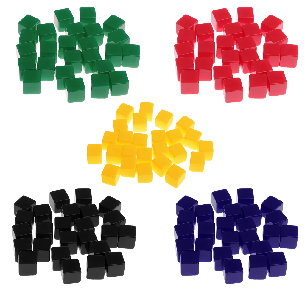 MagiDeal 125Pcs/Pack 12mm Opaque Six Sided D6 Dice Set Blank for Dungeons and Dragons D&D MTG TRPG Players Toys