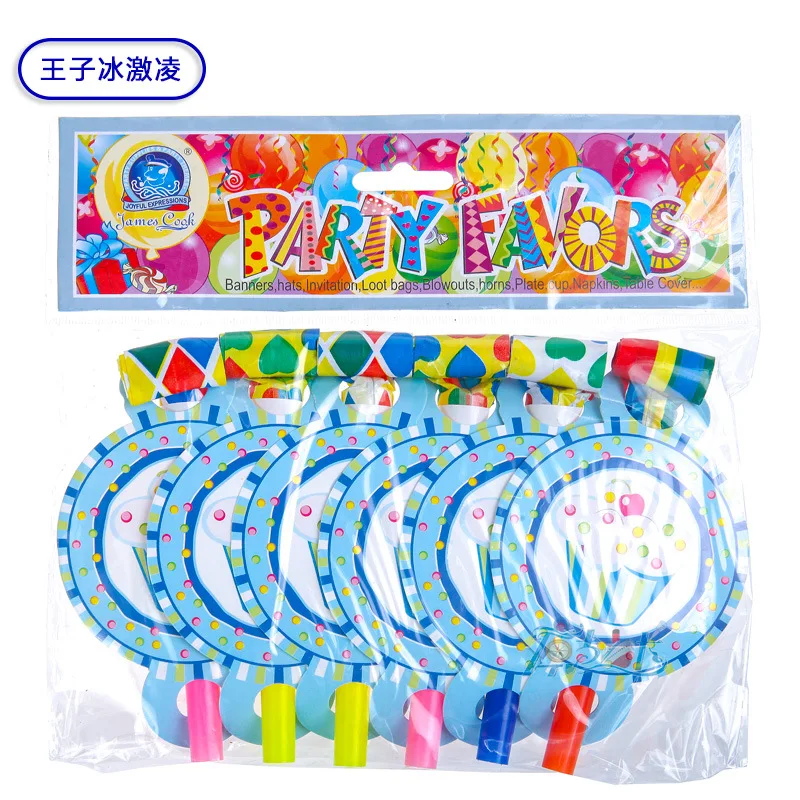 6 шт Торт тема карнавальный язычок для вечеринки хлопушка для детей день рождения украшение выдувание