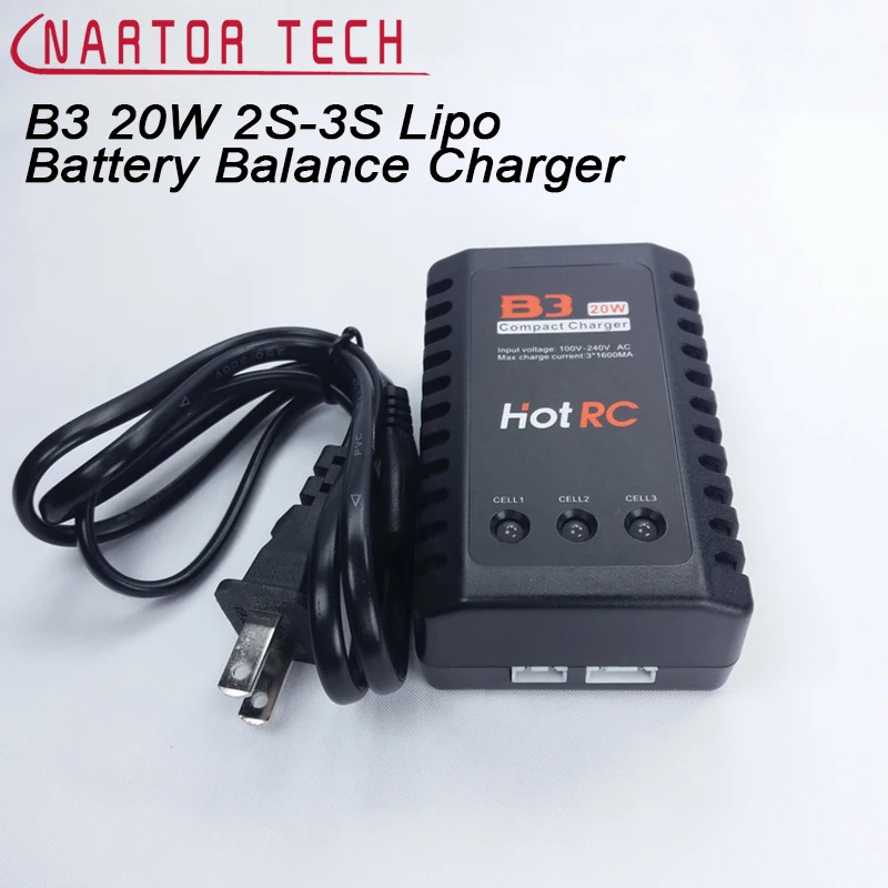 

B3 20W 2S-3S Lipo Battery Compact Easy Balance Charger For RC Model US Plug Free Shipping