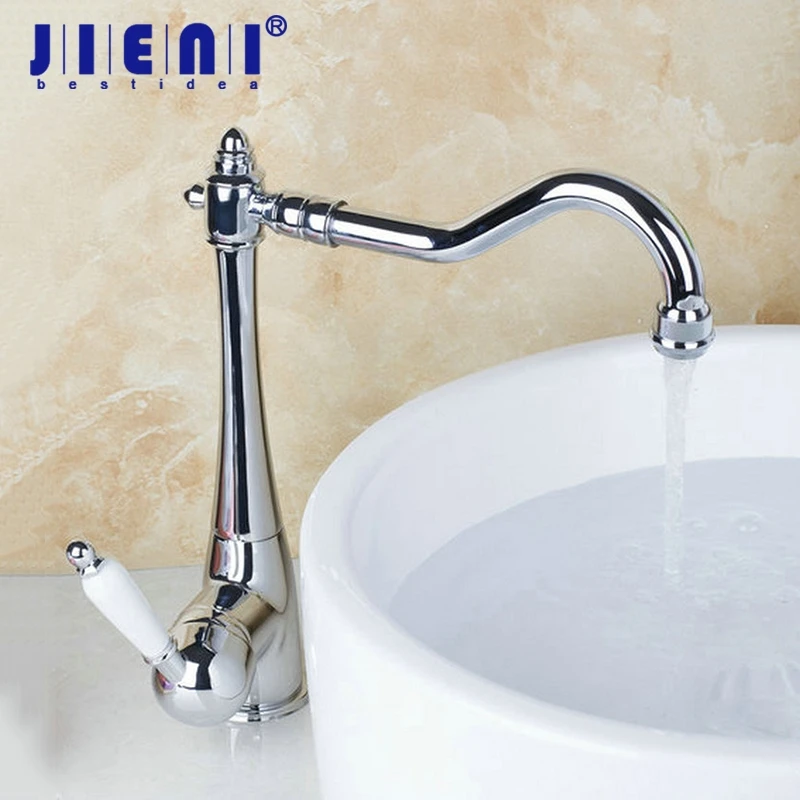 

360 Swivel Kitchen Faucet New Bathroom Sink Basin Faucet Deck Mount Bright Chrome Swivel Washing Basin Mixer Water taps