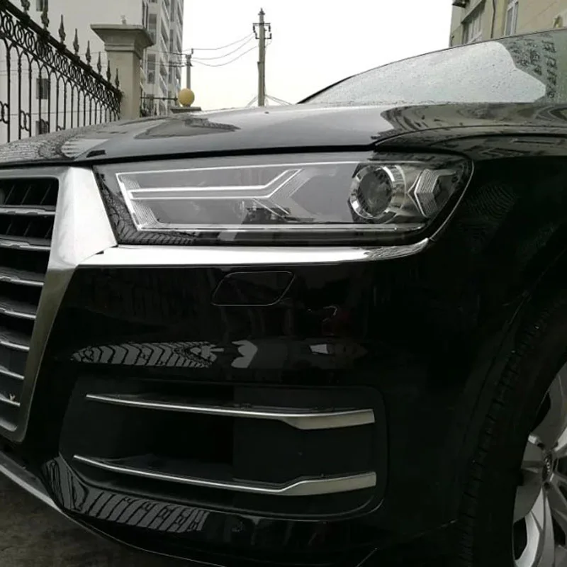 TOMEFON для Audi Q7, накладка на фары, накладка на голову, декоративные аксессуары для автомобиля, тюнинг, хром, АБС-пластик, хром, 2 шт