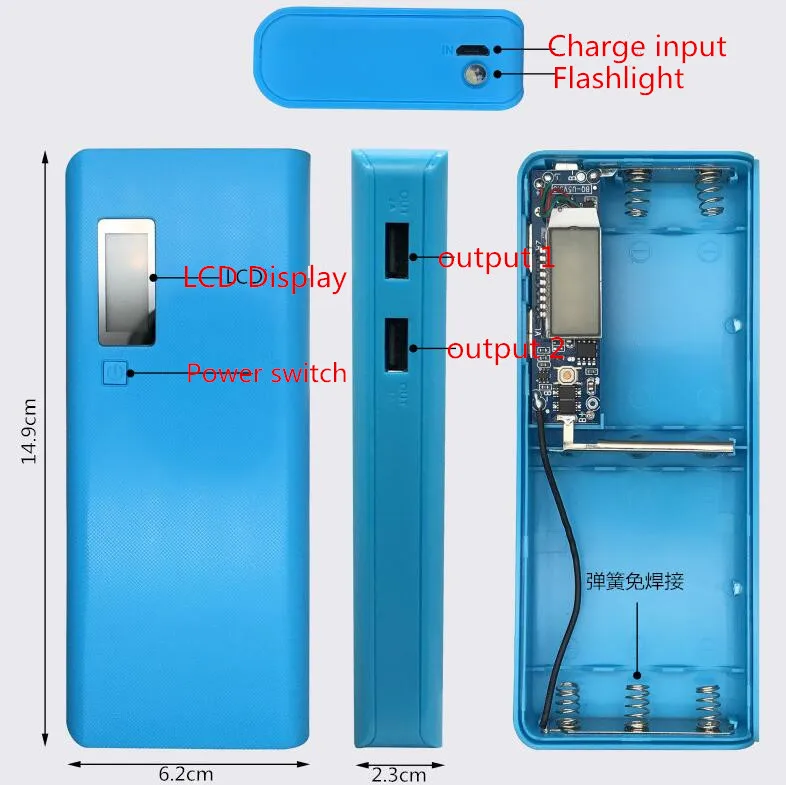 DIY Power Bank Mosunx 5V 2A USB 18650 Power Bank Battery
