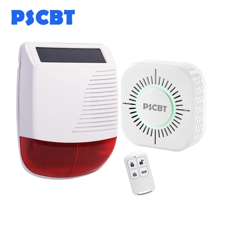 

110DB Smoke Fire Spot Alarm Siren Detector Outdoor Solar Power Siren Alarm