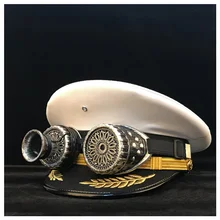 Ретро Для женщин Для мужчин военная шляпа Германии Офицер козырек Кепки стимпанк полная защита лица товара полиции Кепки шапка для косплея Размеры S M L XL XXL