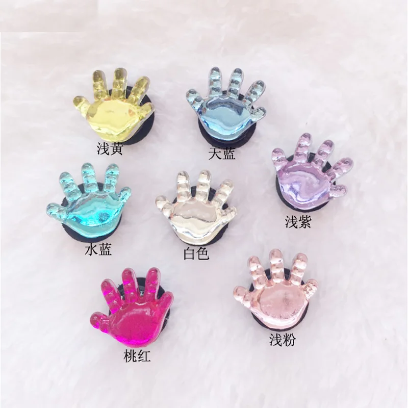 1 Set Acrylic Crystal Shoes Decoration Heart-shaped Palm Flower Buckle Accessory For Garden Shoes Croc