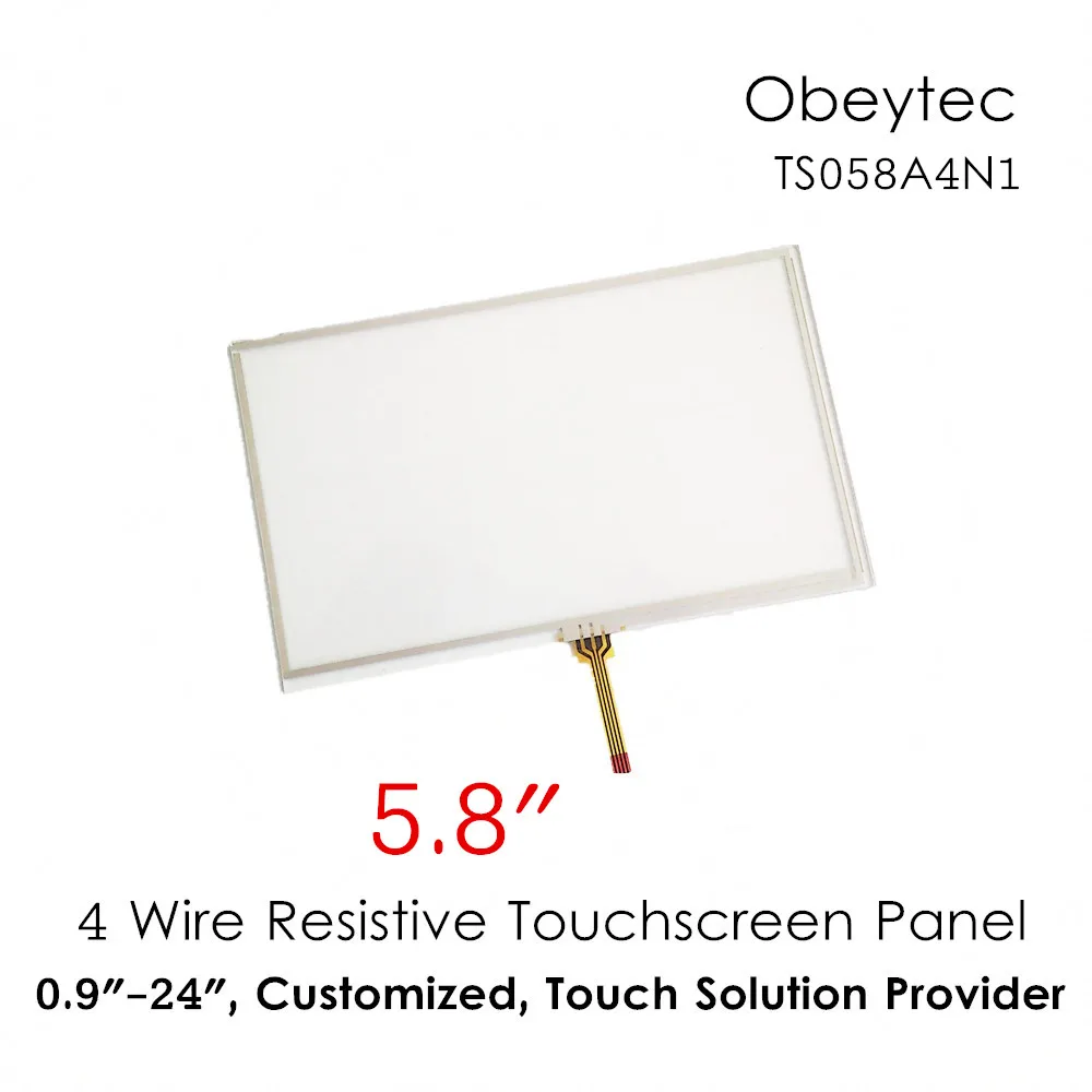 

Obeytec 5.8" 4wire Resistive Touch Screen Panel, Active Area 118.7*89.5 mm, 4:3, Obeytec Model No. TS058A4N1