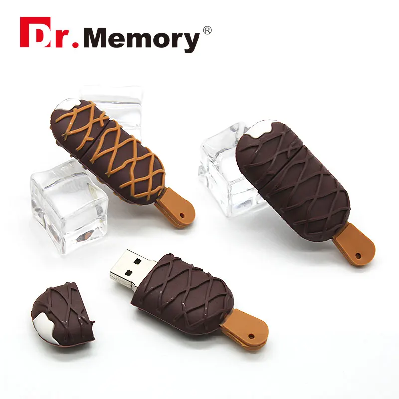 

Lovely Chocolate Ice Cream USB Flash Drive 128M 4G 8G 16G 32G 64G Memory Stick USB 2.0 Flash Disk High Speed Pendrive Cool Gifts